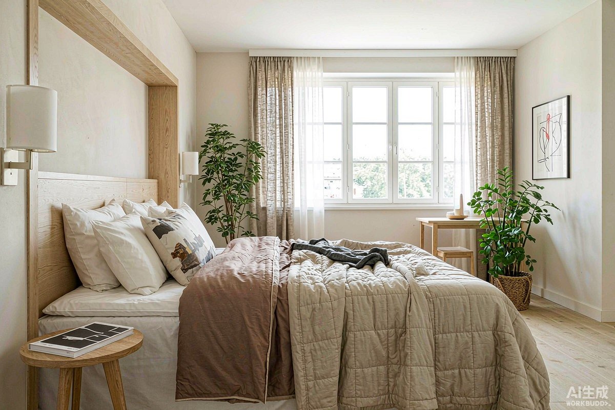 modern apartment double bedroom
